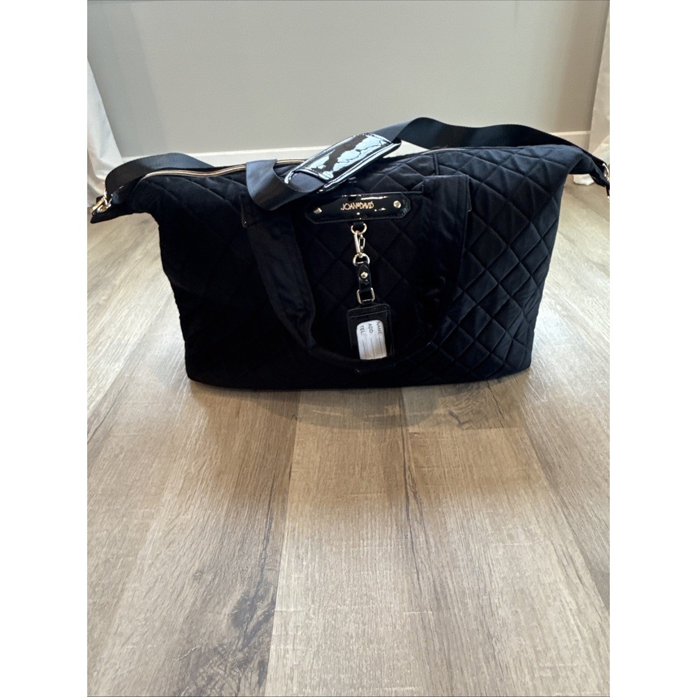 Joan And David 21" Black Quilted Velvet Travel Duffle Travel Carryon Weekender